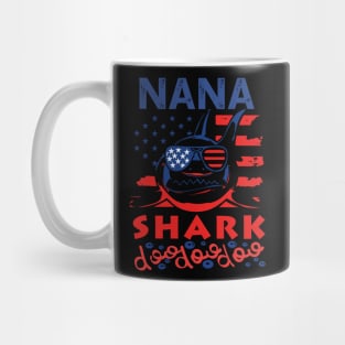 Nana Shark American Flag July Of 4th Mug